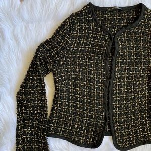 ✨ALL ITEMS $5 ✨ Gold and Black Tweed Cardigan